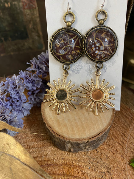 Burgundy and sunshine earrings
