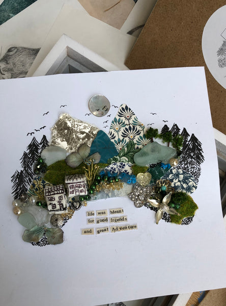 Life was meant for good friends and great adventures Shadow box message artwork