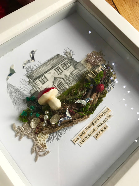 ‘Flown the nest’ Shadow box memory art work