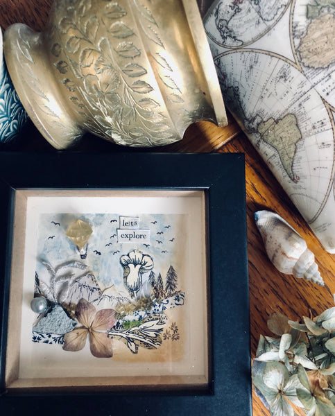 ‘Let’s explore’ shadow box art work