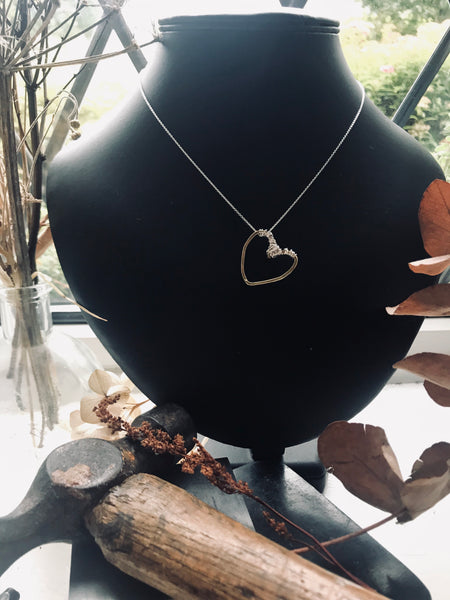 Wire wrapped heart necklace
