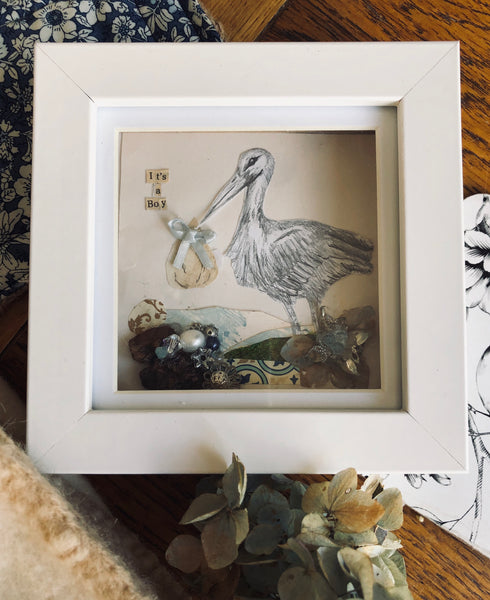 ‘It’s a boy’ shadow box art work