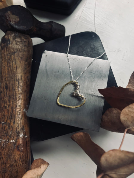 Wire wrapped heart necklace