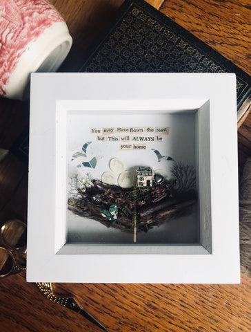 You may flown the nest shadow box
