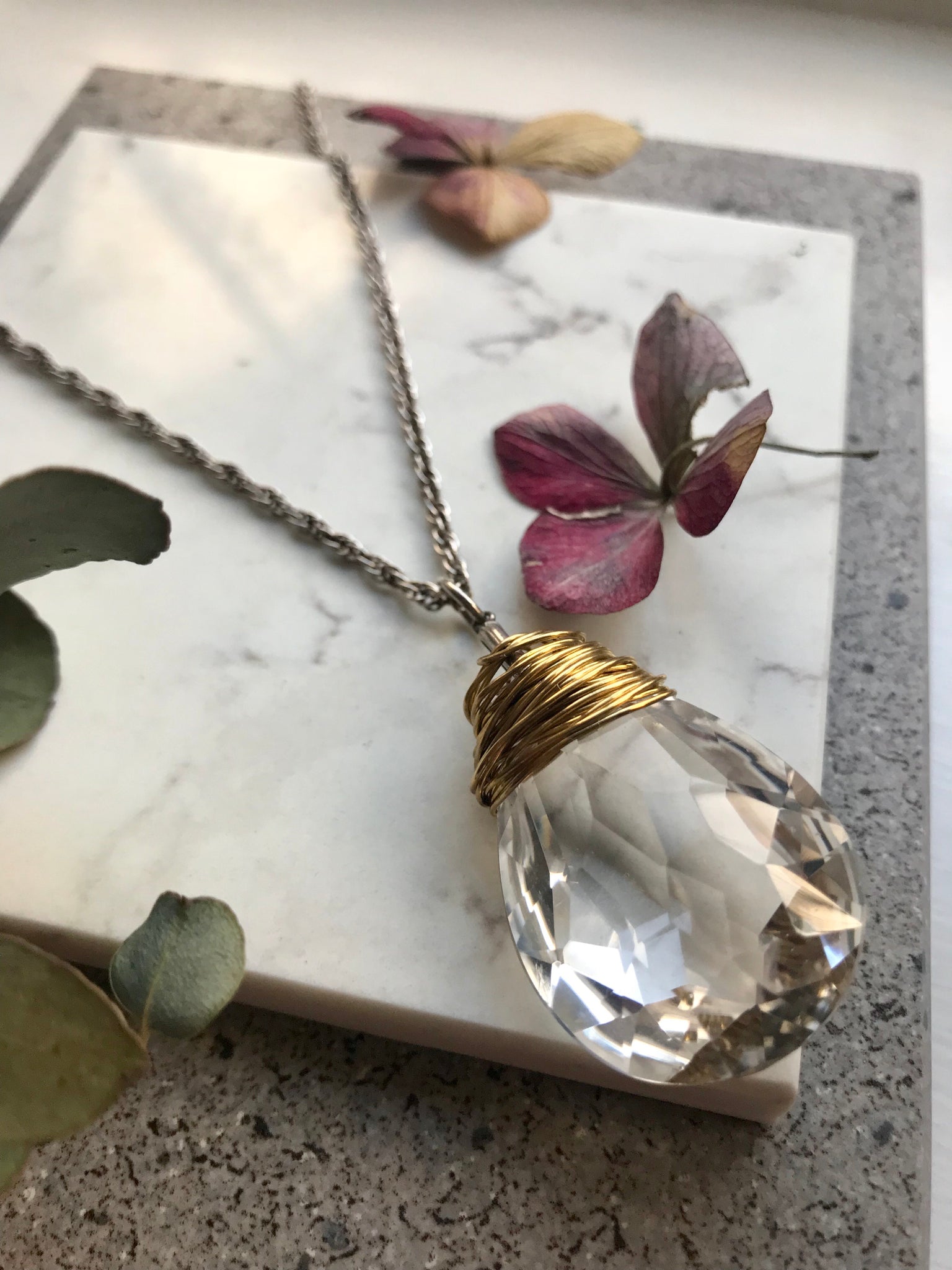 Crystal drop pendant