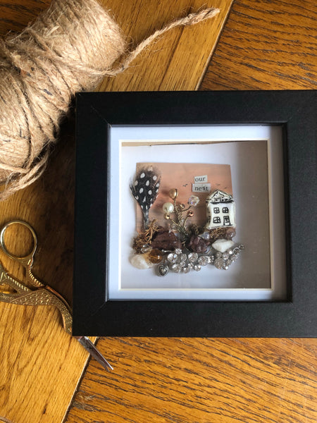In the nest shadow box artwork