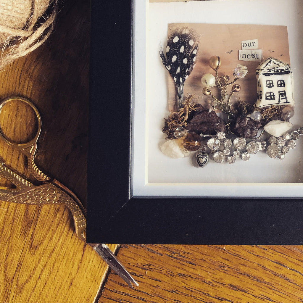 In the nest shadow box artwork The Nature Narrator