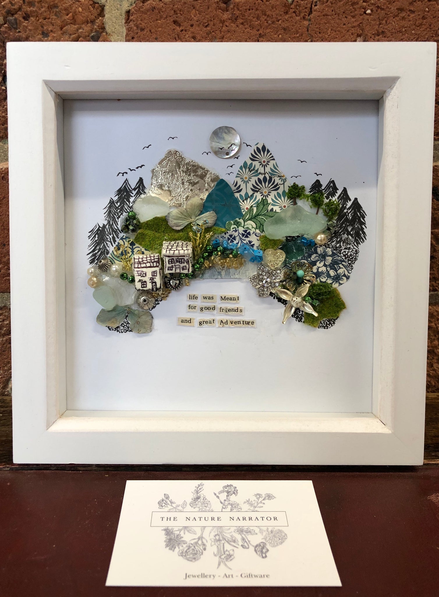Life was meant for good friends and great adventures Shadow box message artwork