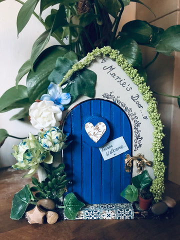 Personalised blue fairy door