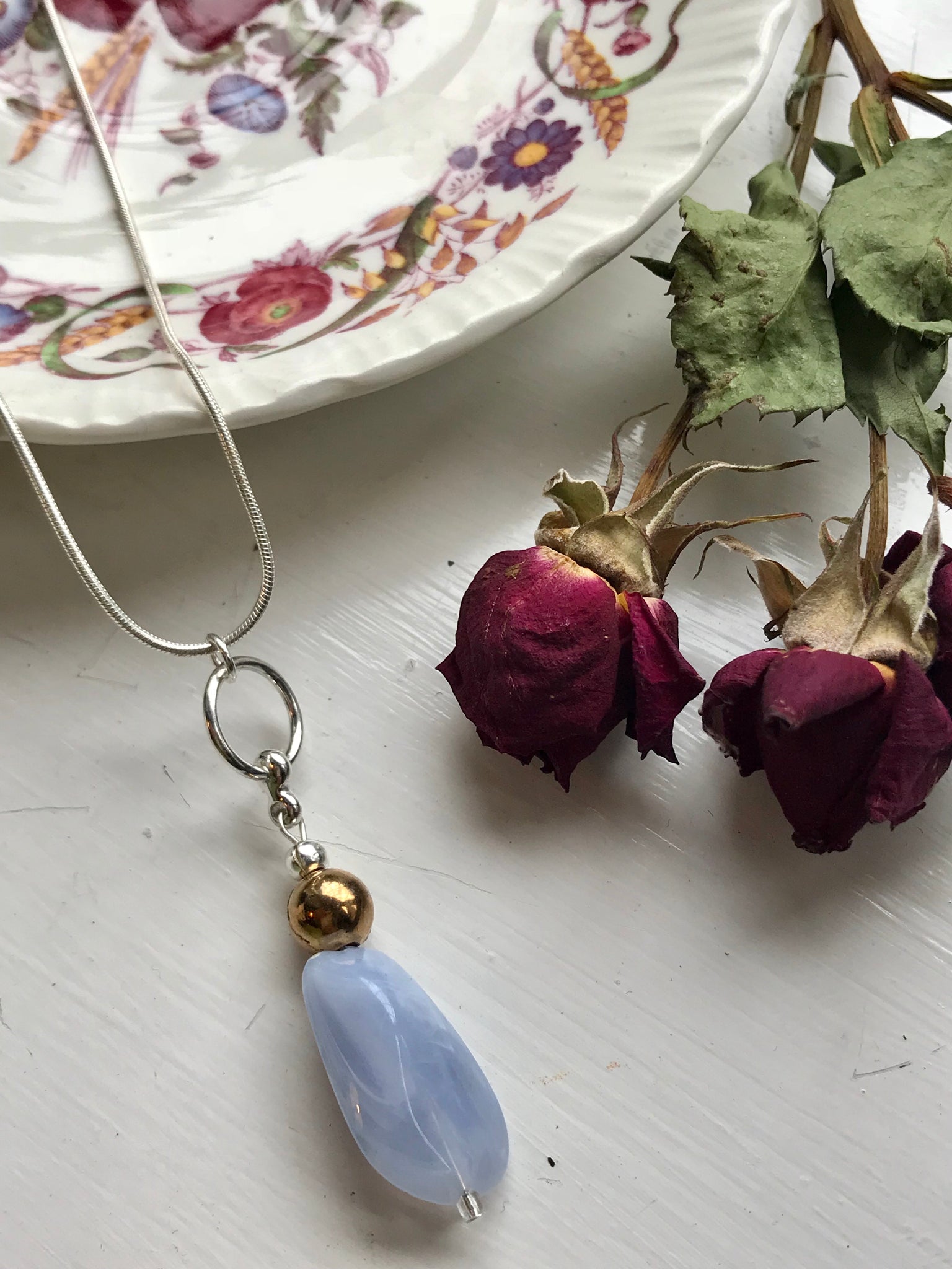 Gold, silver and grey mix necklace