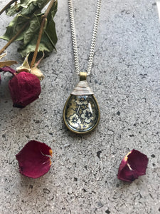 Floral tear drop necklace