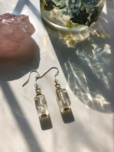 Pearl and glass bead earrings