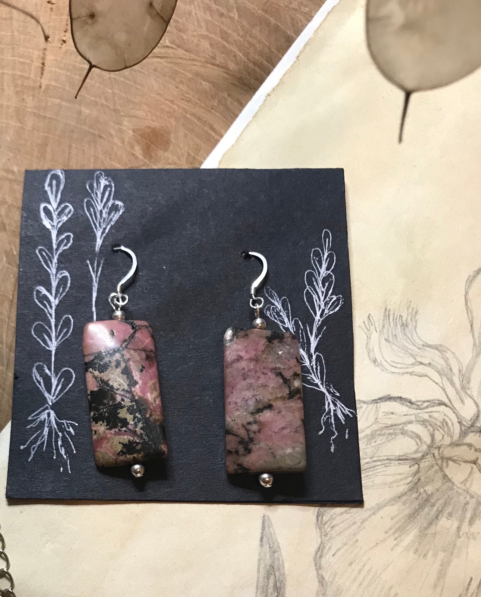 Rhodonite earrings