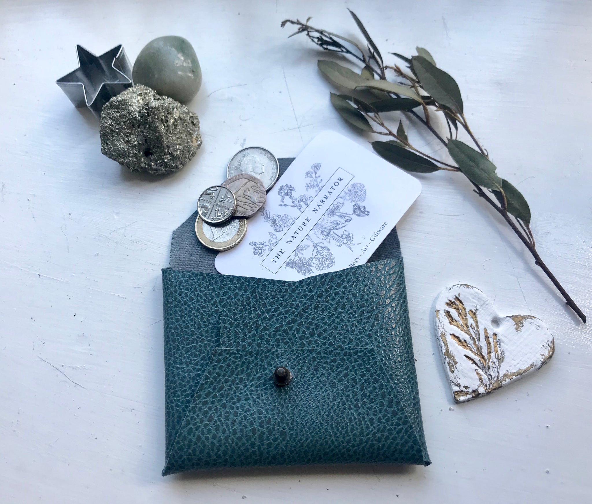 Teal blue coin purse
