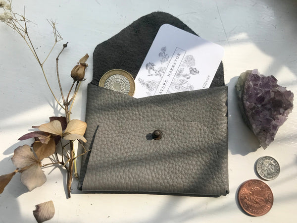 Grey Leather coin purse