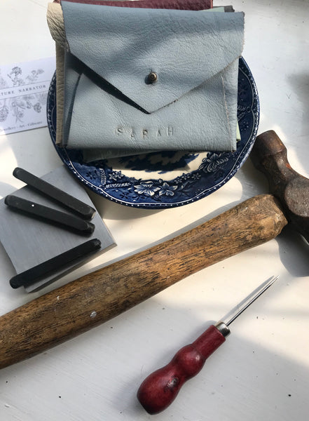 Pale blue leather coin purse
