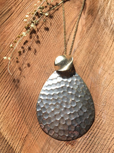 Large silver and gold plated necklace